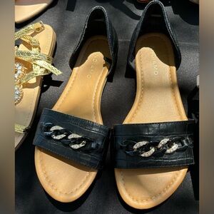 Black and Gold Sandals